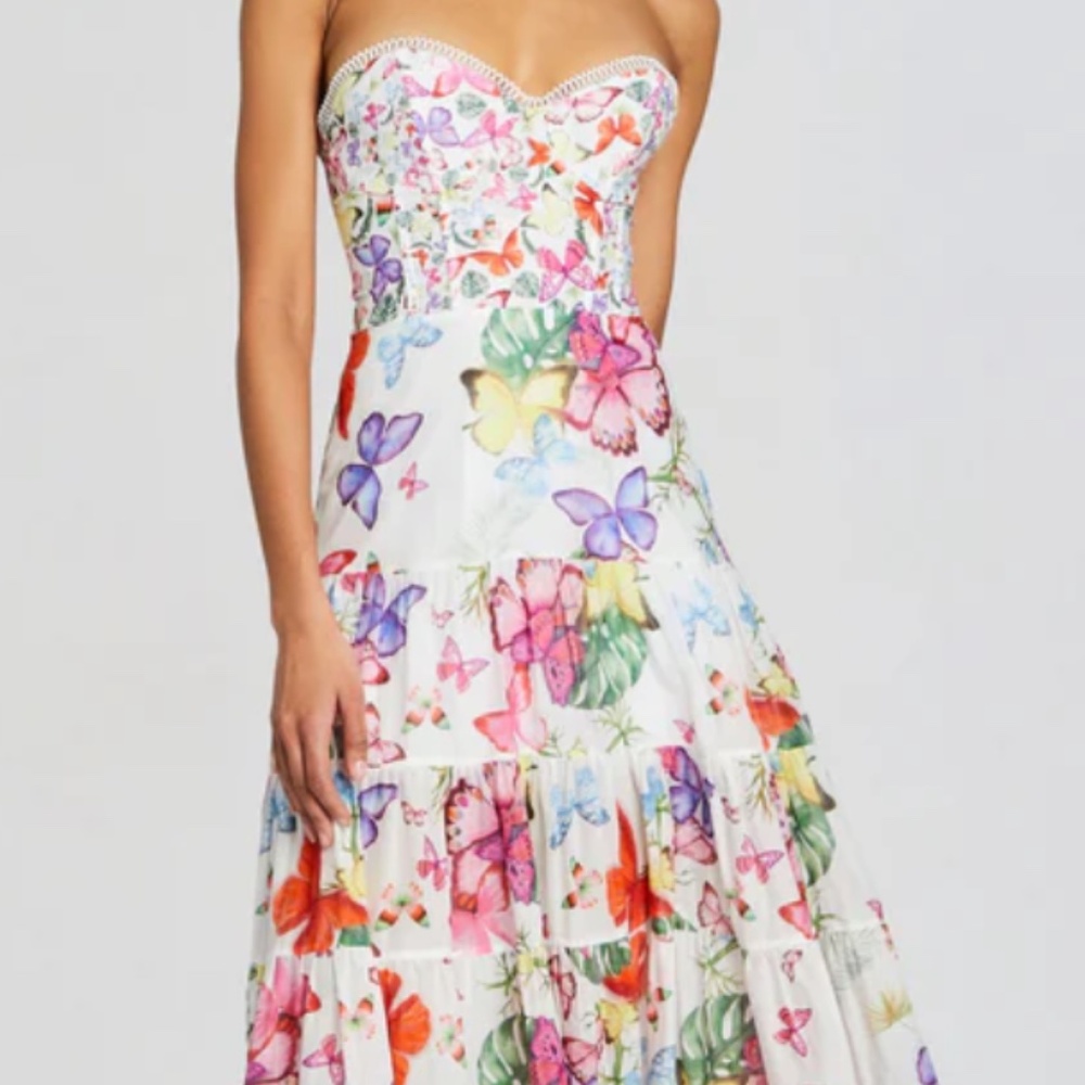 NWT Charo Ruiz Danny Long Dress White Size Small